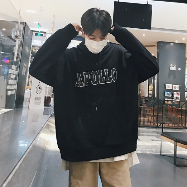 Hanorac sport pentru bărbați cu inscripție în negru și maro