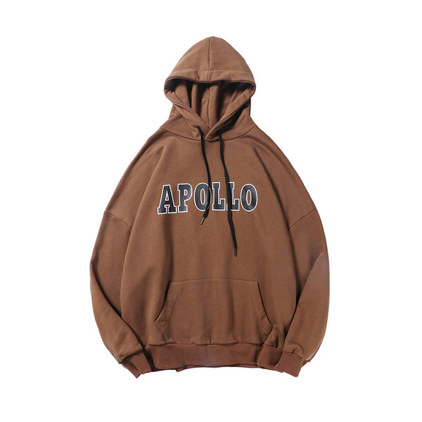 Hanorac sport pentru bărbați cu inscripție în negru și maro