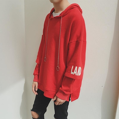 Hanorac modern pentru bărbați cu inscripție și lanțuri în trei culori