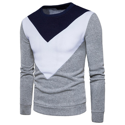 Ежедневен мъжки пуловер с О-образна яка