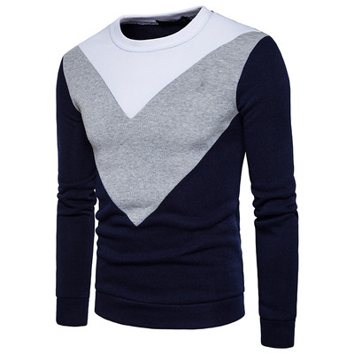 Ежедневен мъжки пуловер с О-образна яка