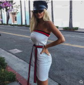 HIT Rochie de dama scurta fara bretele cu centura