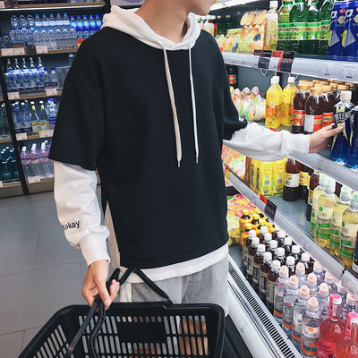 Hanorac zilnic pentru bărbați cu glugă și broderie în patru culori