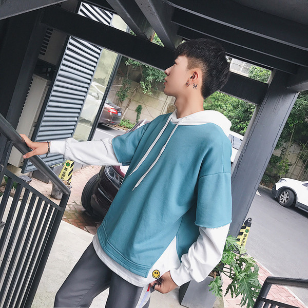 Hanorac zilnic pentru bărbați cu glugă și broderie în patru culori