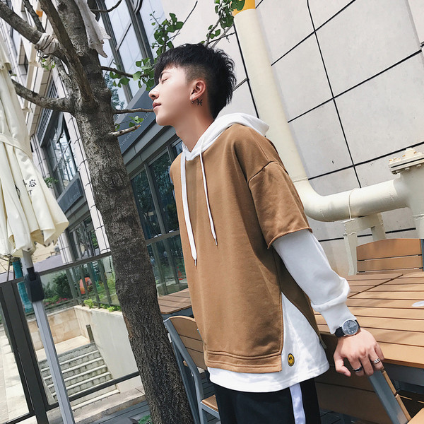 Hanorac zilnic pentru bărbați cu glugă și broderie în patru culori