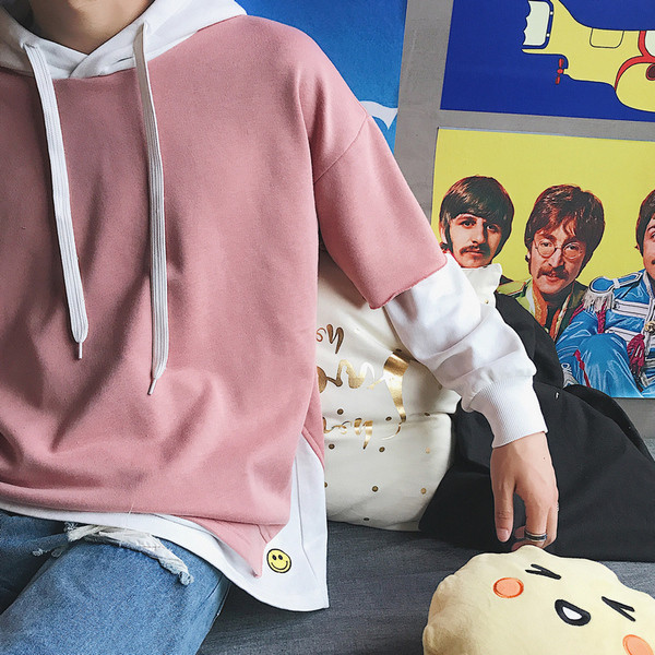 Hanorac zilnic pentru bărbați cu glugă și broderie în patru culori