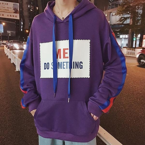 Férfi pulóver színes szegéllyel és nyomattal, két színben