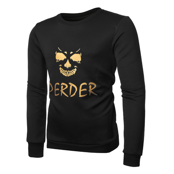 Pulover bărbătesc cu aplicație și guler în formă de O în mai multe culori