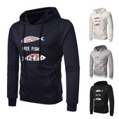 Hanorac de zi cu zi pentru bărbați cu inscripție și aplicare în mai multe culori