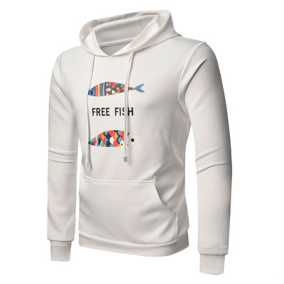 Hanorac de zi cu zi pentru bărbați cu inscripție și aplicare în mai multe culori