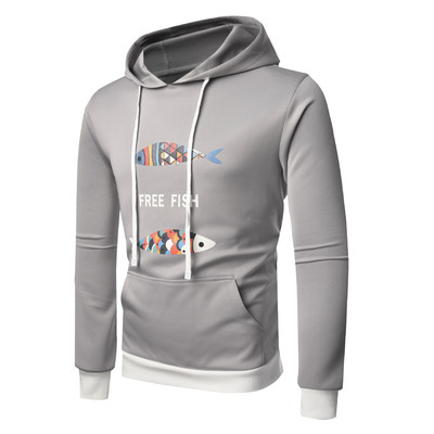 Hanorac de zi cu zi pentru bărbați cu inscripție și aplicare în mai multe culori