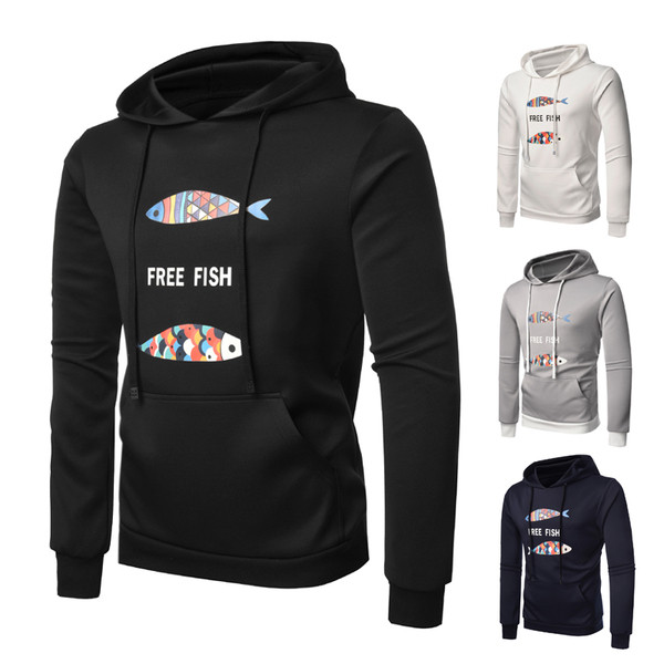 Hanorac de zi cu zi pentru bărbați cu inscripție și aplicare în mai multe culori