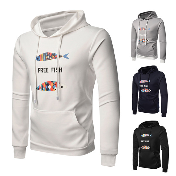 Hanorac de zi cu zi pentru bărbați cu inscripție și aplicare în mai multe culori