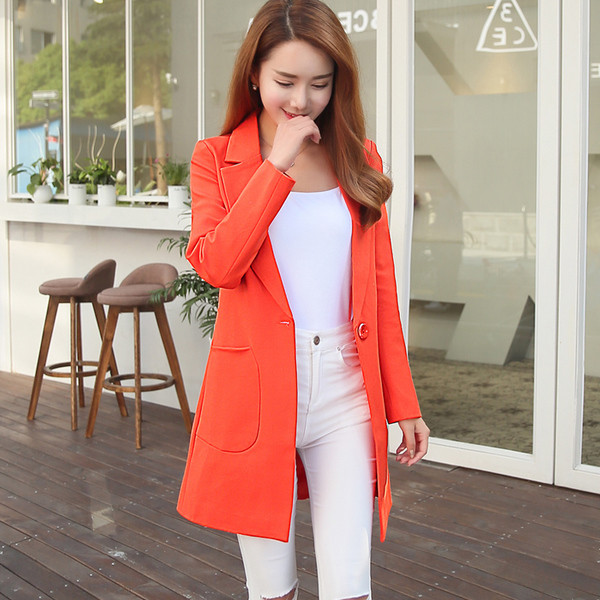 Jachetă lungă elegantă pentru femei, în două culori