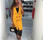 Vesta eleganta lunga de dama in trei culori