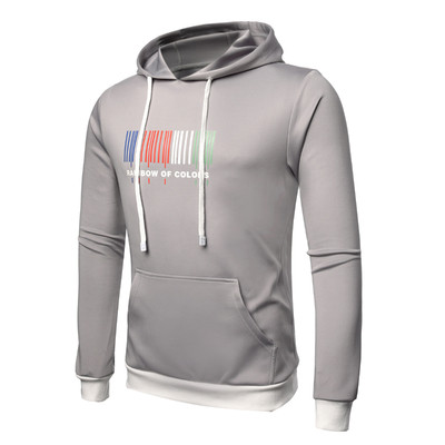 Hanorac pentru bărbați cu aplicație de culoare și inscripție în patru culori