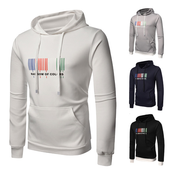 Hanorac pentru bărbați cu aplicație de culoare și inscripție în patru culori