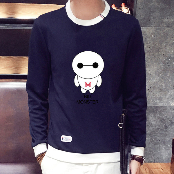 Bluza barbateasca cu maneca lunga cu aplicatie in diferite modele