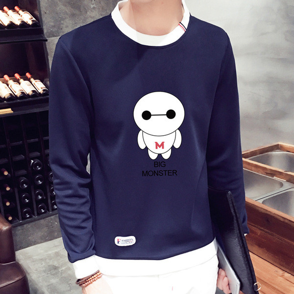 Bluza barbateasca cu maneca lunga cu aplicatie in diferite modele