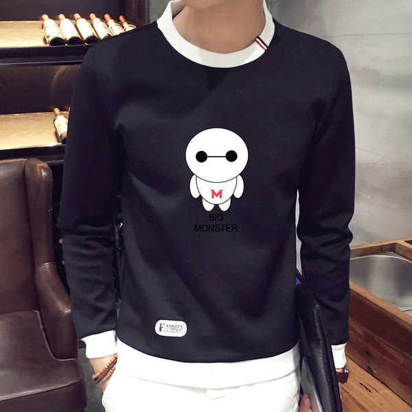 Bluza barbateasca cu maneca lunga cu aplicatie in diferite modele