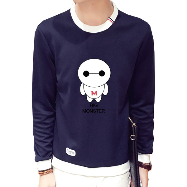 Bluza barbateasca cu maneca lunga cu aplicatie in diferite modele