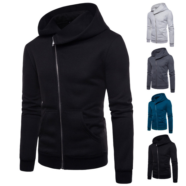 Hanorac sport barbati cu fermoar si gluga in mai multe culori - model Slim