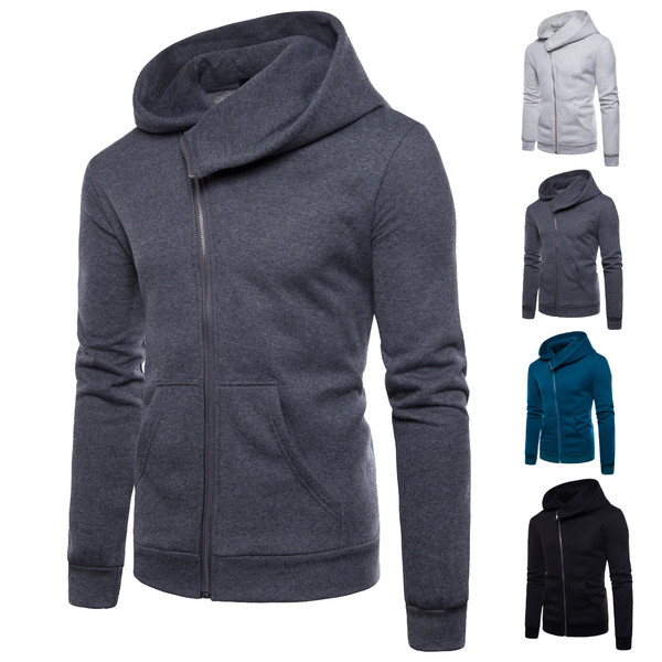 Hanorac sport barbati cu fermoar si gluga in mai multe culori - model Slim