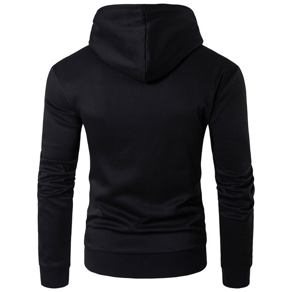 Modern férfi pulóver ekobőr elemekkel, fekete színben