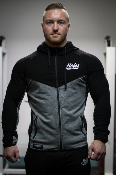 Hanorac barbatesc cu inscriptie si fermoar in patru culori - model Slim