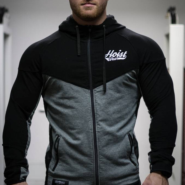 Hanorac barbatesc cu inscriptie si fermoar in patru culori - model Slim