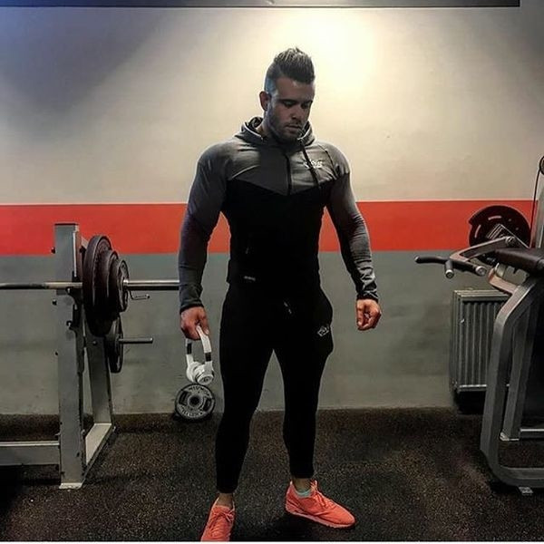 Hanorac barbatesc cu inscriptie si fermoar in patru culori - model Slim