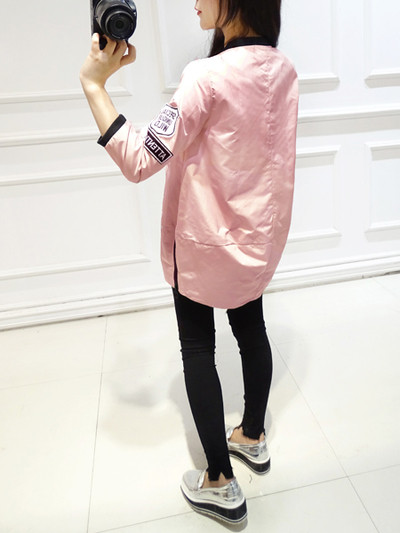 Μοντέρνο καθημερινό γυναικείο μακρύ μπουφάν με μακριά μανίκια