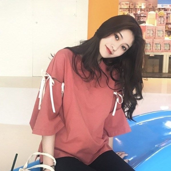 Tricou de dama modern cu maneci lotus in mai multe culori