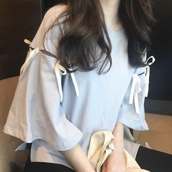 Tricou de dama modern cu maneci lotus in mai multe culori