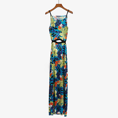 Γυναικείο φόρεμα μακρύ μοτίβο με φλοράλ πριντ σε τρία χρώματα