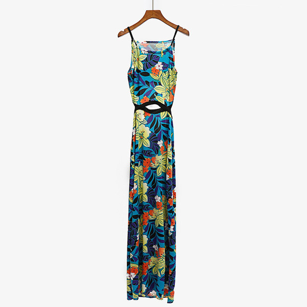 Γυναικείο φόρεμα μακρύ μοτίβο με φλοράλ πριντ σε τρία χρώματα