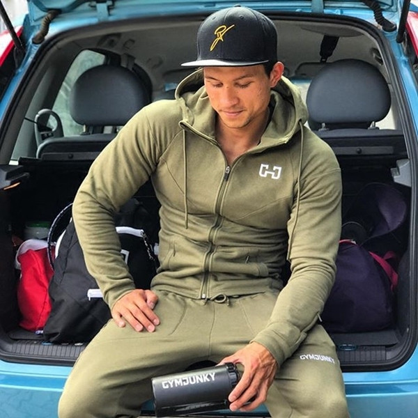 Hanorac bărbătesc din bumbac în două culori cu glugă și buzunare