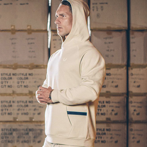 Hanorac casual pentru bărbați cu glugă în bej, gri și negru