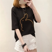 Γυναικείο σπορ μπλουζάκι με τρία τέταρτα μανίκι με πολύχρωμη εφαρμογή σε διάφορα χρώματα