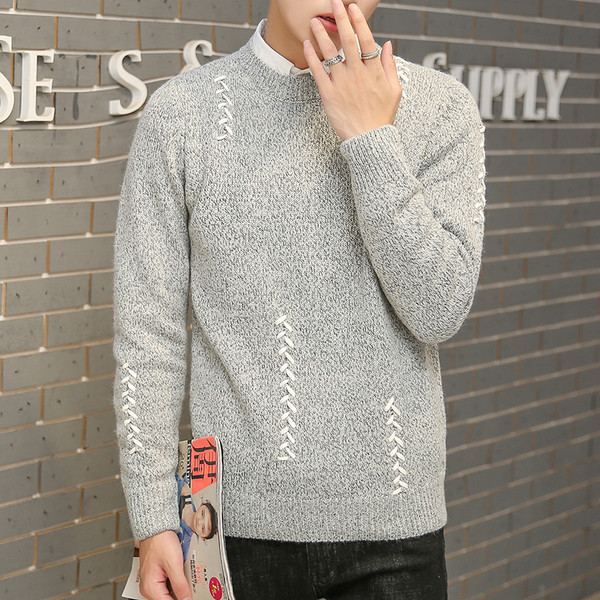 Pulover simplu pentru bărbați cu decolteu în formă de O