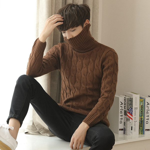 Férfi vastag pulóver - sima modell