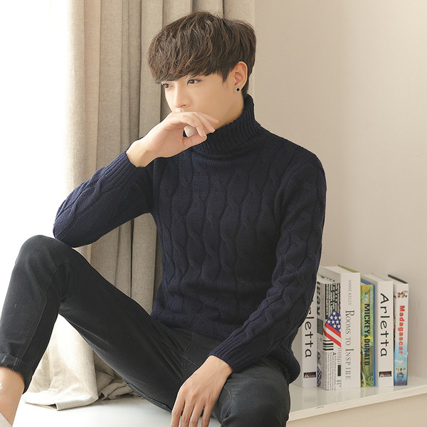 Férfi vastag pulóver - sima modell