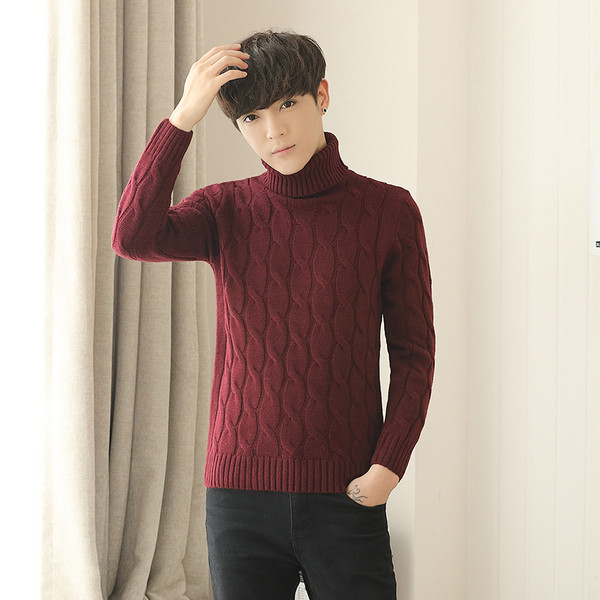 Férfi vastag pulóver - sima modell