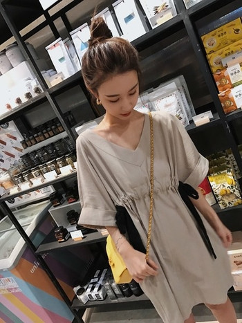 Γυναικείο φόρεμα με ντεκολτέ σε σχήμα V και μανίκι 3/4 σε διάφορα χρώματα