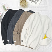 Pulover gros barbatesc cu guler in forma de O in mai multe modele