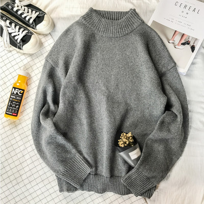 Pulover gros barbatesc cu guler in forma de O in mai multe modele