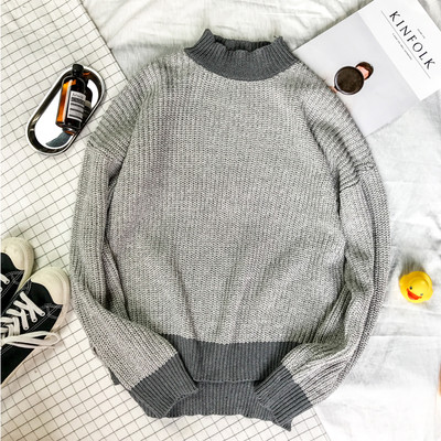 Pulover gros barbatesc cu guler in forma de O in mai multe modele