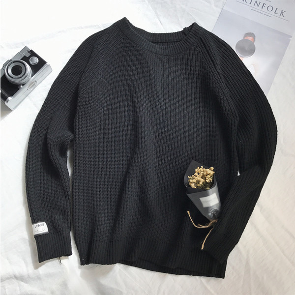 Pulover gros barbatesc cu guler in forma de O in mai multe modele