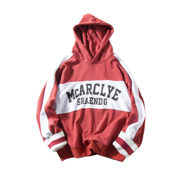 Hanorac casual pentru bărbați cu imprimeu în albastru și roșu