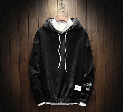 Мъжки суичър с качулка и надпис в няколко цвята